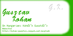 gusztav kohan business card